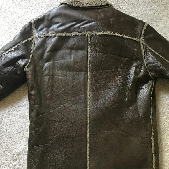 RUDSAK Men Brown distressed leather Jacket/Coat SZ L